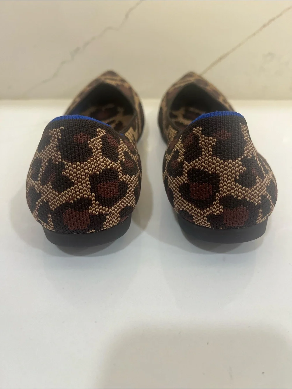 Rothy’s Pointed-Toe Knit Flats – Leopard Floral Print – Size 8